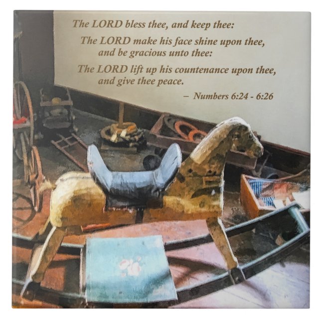 Numbers 6:24-26 The LORD bless thee, and keep thee Ceramic Tile (Front)