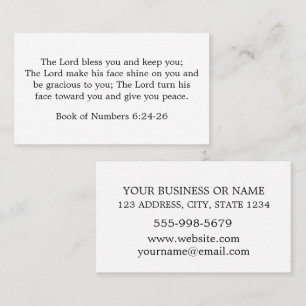Numbers 6:24-26 The Lord Bless You and Keep You Business Card