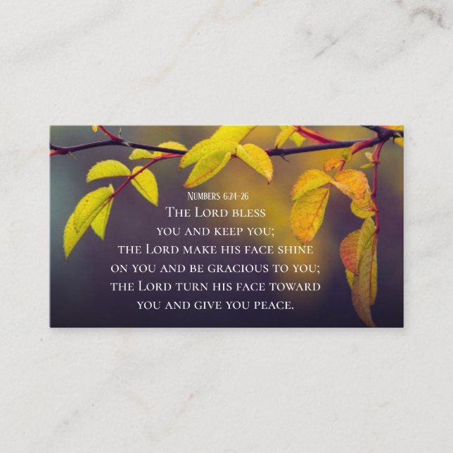 Numbers 6:24-26 The Lord Bless You and Keep You Business Card (Front)
