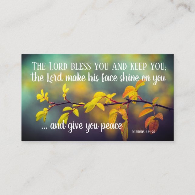 Numbers 6:24-26 The Lord Bless You and Keep You Business Card (Front)