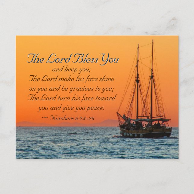 Numbers 6 24-26 The Lord bless you and keep you Postcard (Front)