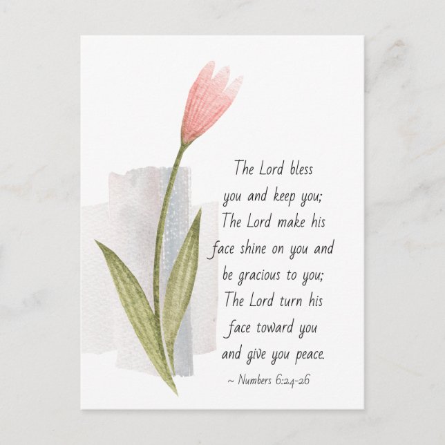 Numbers 6:24-26 The Lord Bless You and Keep You Postcard (Front)
