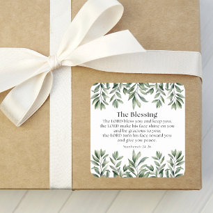 Numbers 6:24-26 The Lord Bless You and Keep You Square Sticker