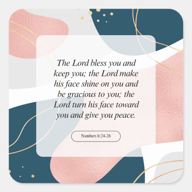 Numbers 6:24-26 The Lord bless you and keep you Square Sticker (Front)