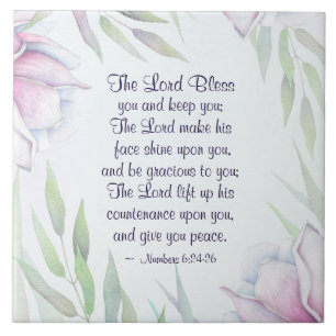 Numbers 6:24-26 The Lord Bless You, Bible Verse Ceramic Tile
