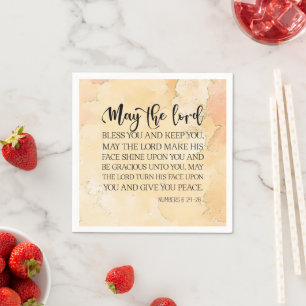 Numbers 6:24-26 The Lord Bless You Bible Verse Napkin