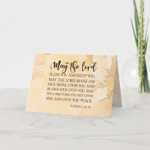Numbers 6:24-26 The Lord Bless You Bible Verse  Note Card