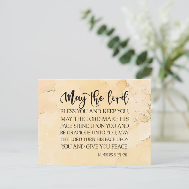 Numbers 6:24-26 The Lord Bless You Bible Verse  Postcard (Standing Front)