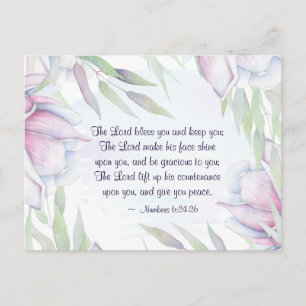 Numbers 6:24-26 The Lord Bless You, Bible Verse Postcard
