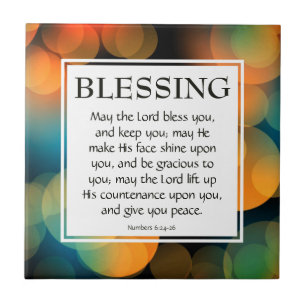 Numbers 6:24-26 THE LORD BLESS YOU Christian Ceramic Tile