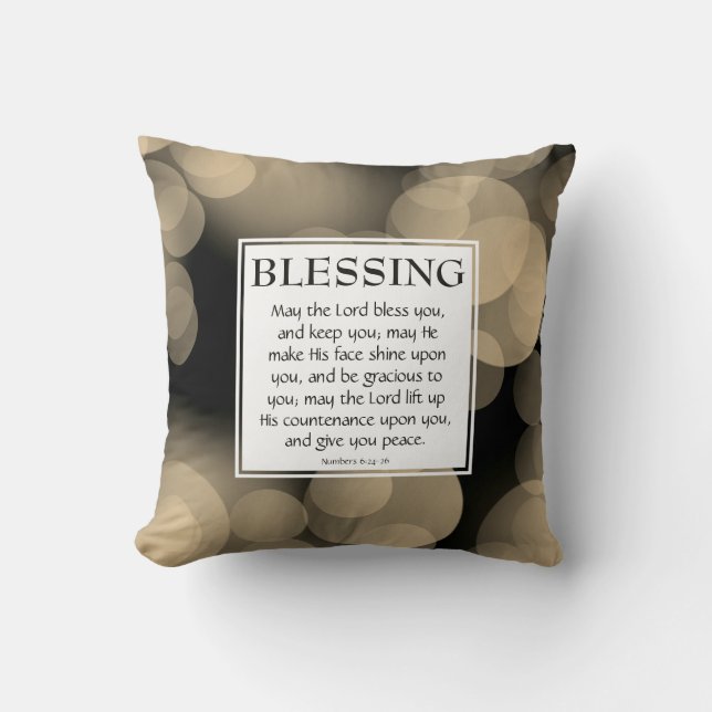 Numbers 6:24-26 THE LORD BLESS YOU Christian Cushion (Front)