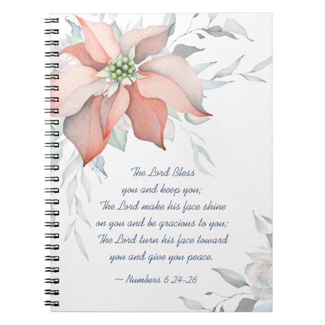 Numbers 6:24-26 The Lord Bless You Christmas Notebook (Front)