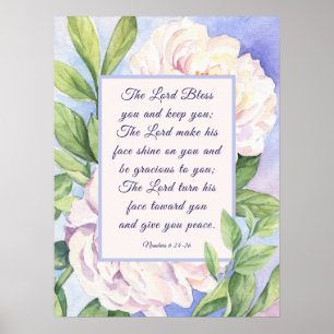 Numbers 6 24-26 The Lord Bless You Flowers  Poster