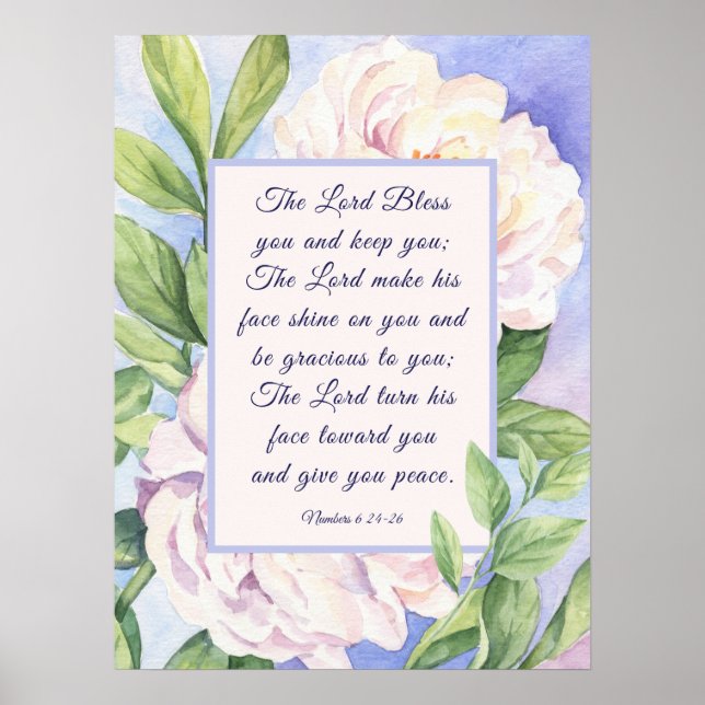 Numbers 6 24-26 The Lord Bless You Flowers  Poster (Front)