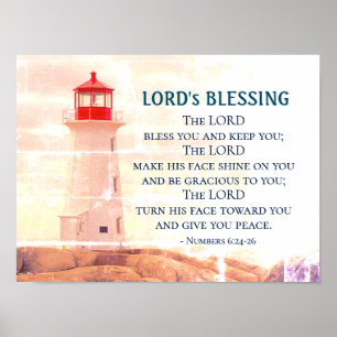 Numbers 6 24-26 The Lord Bless You, Lighthouse Poster