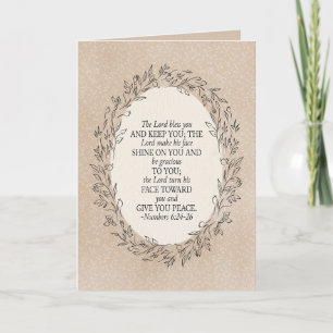 Numbers 6:24–26 The Lord Bless You Neutral Vintage Holiday Card