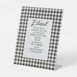 Numbers 6:24–26 The Lord Bless You Neutral Vintage Pedestal Sign