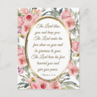Numbers 6:24-26 The Lord Bless You Pink Floral