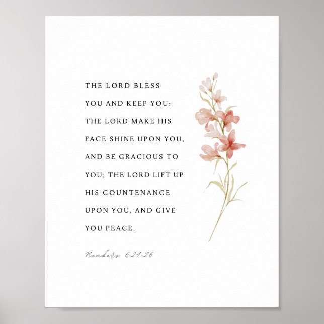 Numbers 6:24-26 The Lord Bless You Poster (Front)