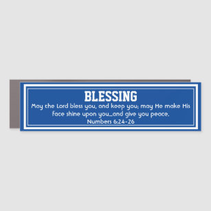 Numbers 6:24-26 THE LORD BLESS YOU Scripture BLUE Car Magnet