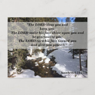 Numbers 6:24-27 Christian Bible Verse Memory Postcard