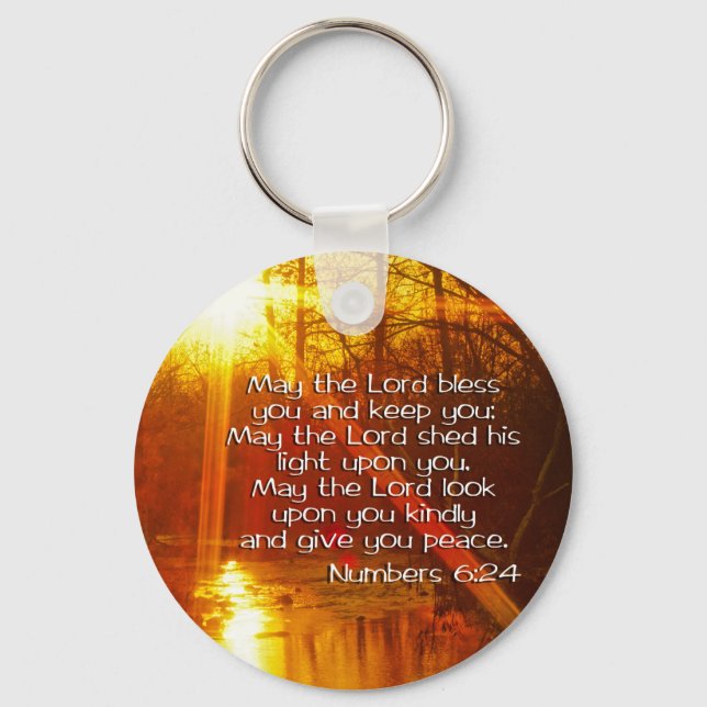 NUMBERS 6:24 BIBLE VERSE - MAY THE LORD BLESS YOU KEY RING (Front)