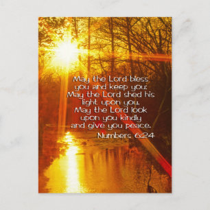 NUMBERS 6:24 BIBLE VERSE - MAY THE LORD BLESS YOU POSTCARD