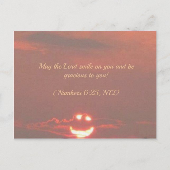 Numbers 6:25 Face Postcard (Front)
