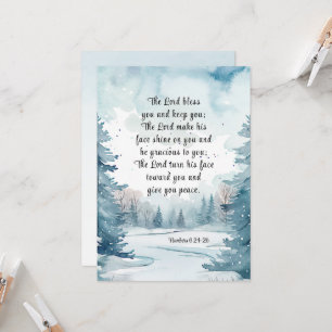 Numbers 6 Lord Bless You Bible Winter Flat Card