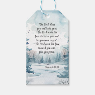 Numbers 6 Lord Bless You Bible Winter Gift Tags