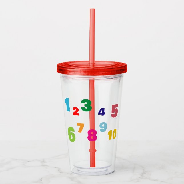 Numbers Acrylic Tumbler (Front)