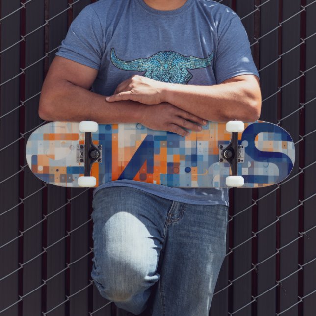 Numbers and letters embedded in small squares skateboard (Outdoor 3)