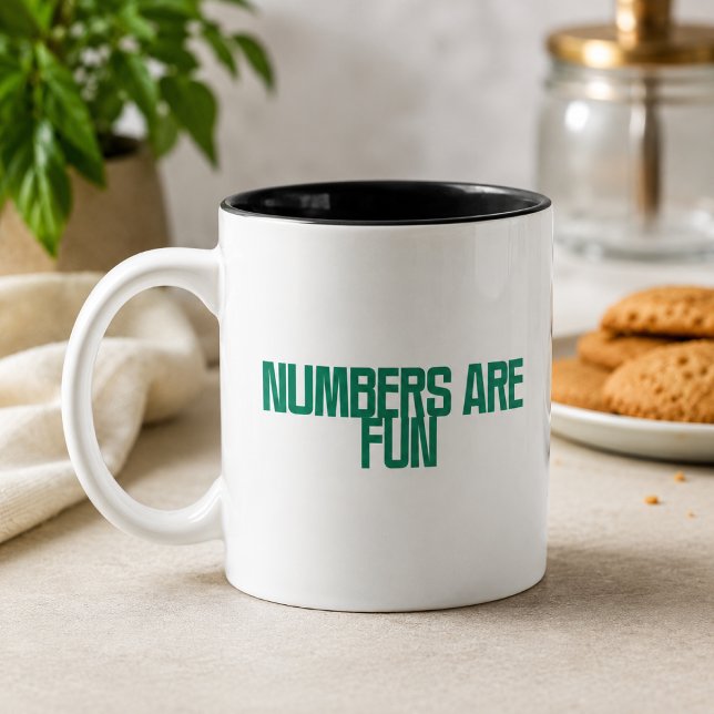 Numbers Are Fun | Playful Math & Data Design Two-Tone Coffee Mug (Creator Uploaded)
