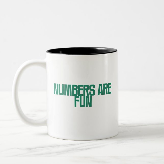 Numbers Are Fun | Playful Math & Data Design Two-Tone Coffee Mug (Left)