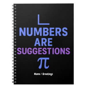 Numbers Are Suggestions Blue Purple Minimal Math Notebook