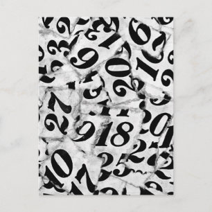Numbers Collage Art Postcard