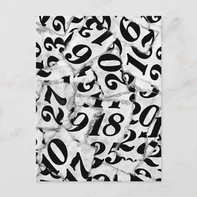 Numbers Collage Art Postcard (Front)