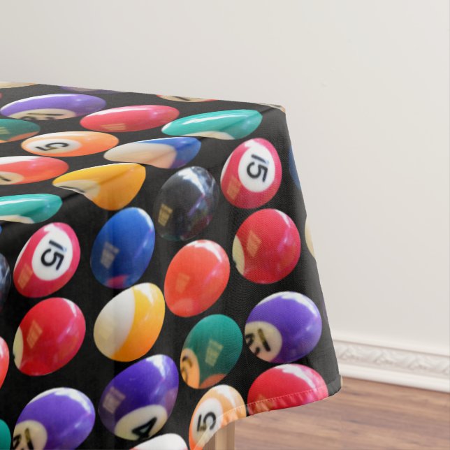 Numbers Coloured Eightballs, Tablecloth (In Situ)