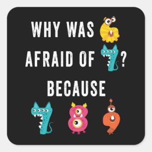 Numbers Day Idea For Kids - Monster Numbers Square Sticker