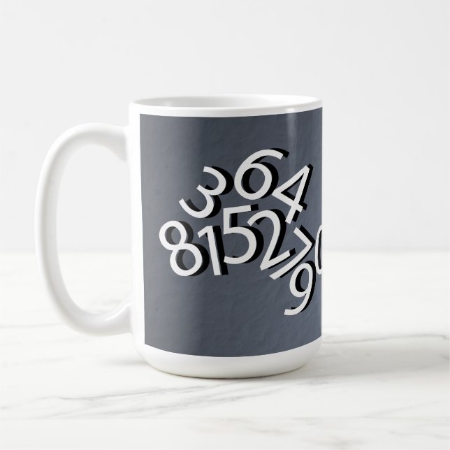 Numbers design coffee mug (Left)