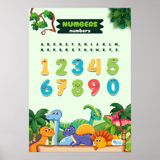 Numbers Featuring Dinosaurs Poster (Front)