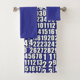Numbers Kids Blue  Bath Towel Set