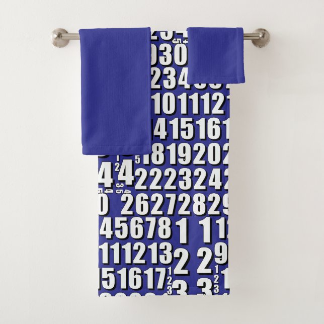 Numbers Kids Blue  Bath Towel Set (Insitu)
