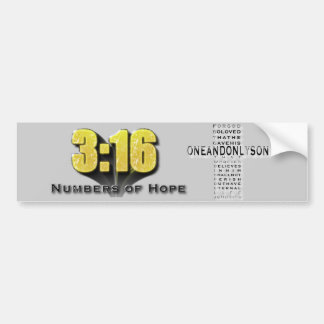 Numbers of Hope 3:16 Bumper Sticker