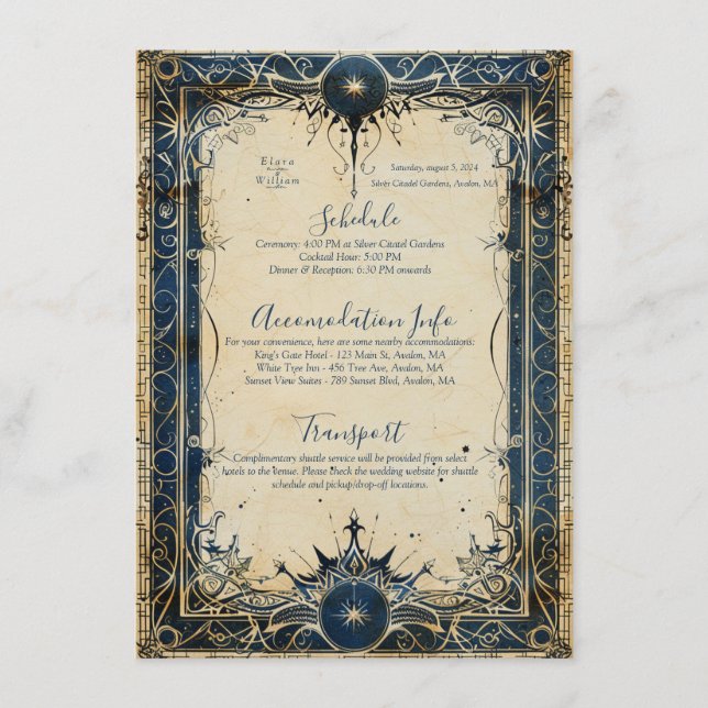 Numenorean Royal Wedding Enclosure Card (Front)