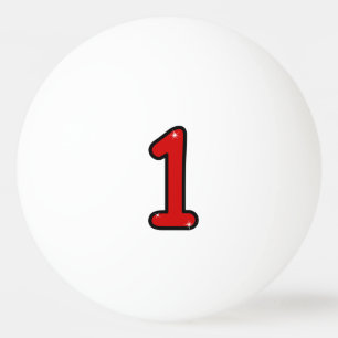 Numeral 1, one, 1 year, number 1, number one ping pong ball