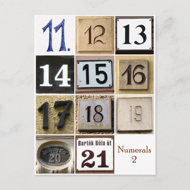 Numerals 2 postcard (Front)
