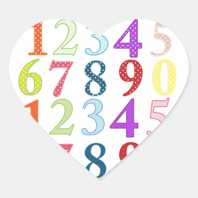Numerals Heart Sticker (Front)
