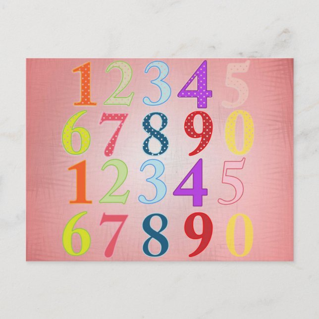 Numerals Postcard (Front)