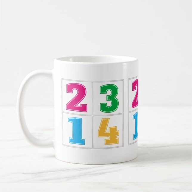 Numerical serie 1234 coffee mug (Left)
